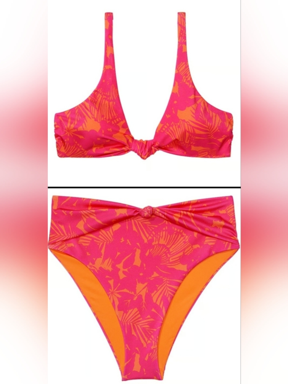 S/S VS Swim Knotted Bralette HighWaist Cheeky Bikini Set Tropical Island Getaway